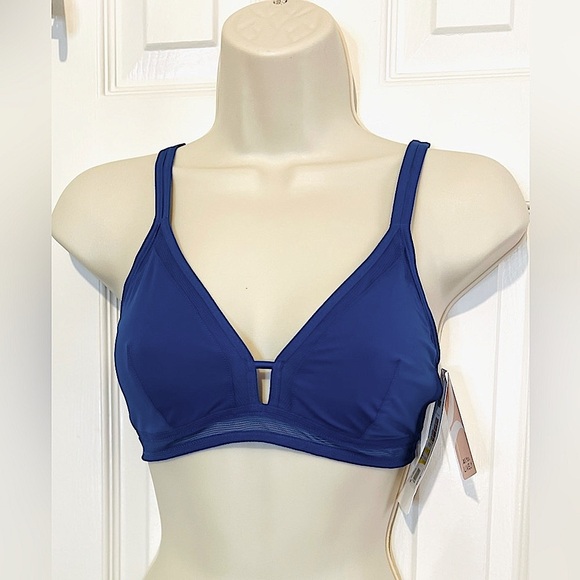 All You Lively Mesh Trim Bralette, Color Clamatis Blue, Size Medium, NWT - Picture 3 of 9